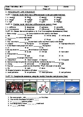 2 Đề kiểm tra 45 phút số 4 môn Tiếng Anh Lớp 7 (Chương trình thí điểm)